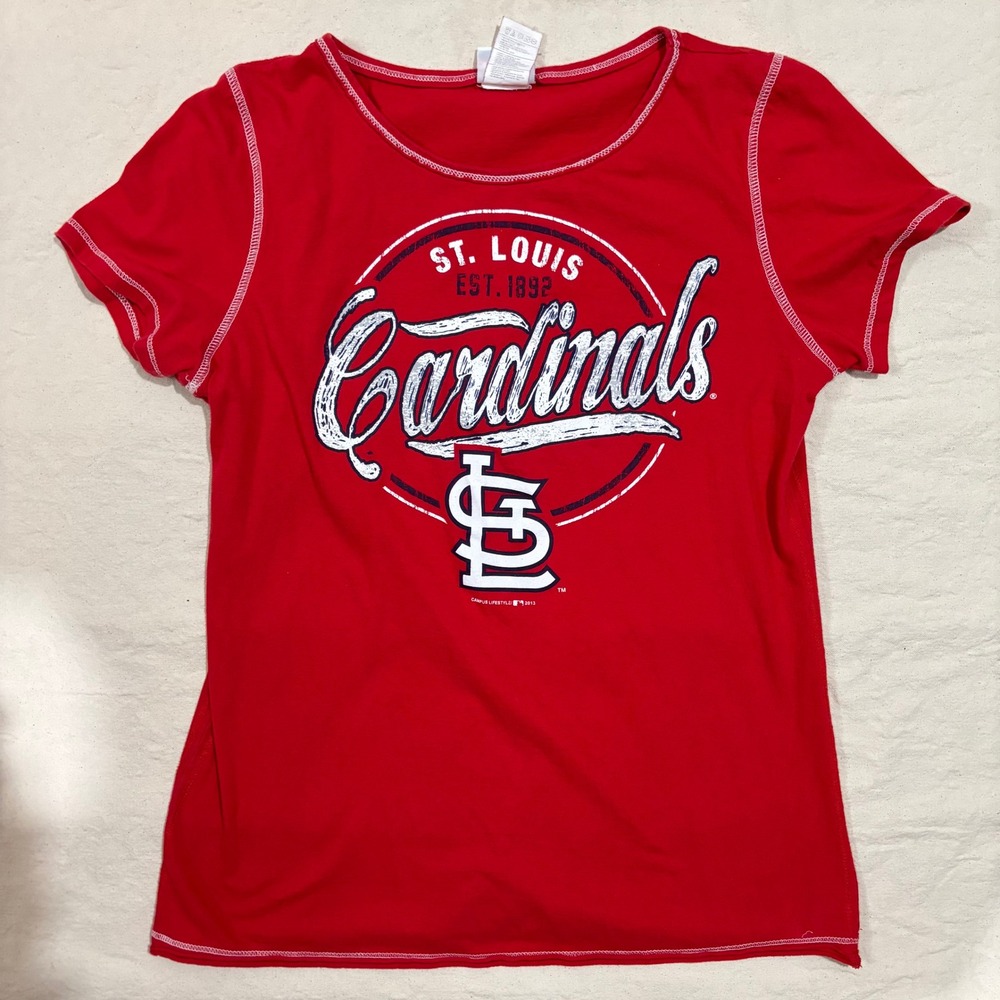MLB St. Louis Cardinals Red Graphic Tee Campus Lifestyle Women M STL Baseball